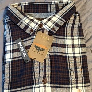 Long sleeve medium-weight flannel, brand new, burgundy and navy,